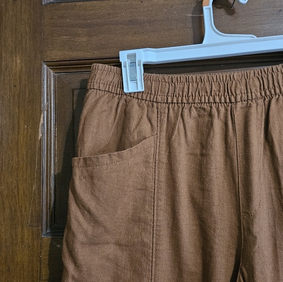 Old Navy High Waisted Linen Blend Crop Pants Sisal Size M - Picture 8 of 14